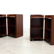 Rares cabinets latéraux en bois de rose Afra Tobia Scarpa pour Maxalto