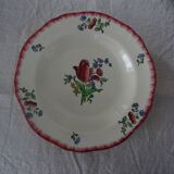 5 hollow plates faience de gien - model lorraine fleurs