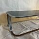 Vintage chrome coffee table with smoked glass, Space Age, 1970s.