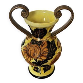 Large Medici Ceramic Vase Vallauris signed JTF Numbered 545 - H 36 cm
