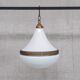 Mid-century opaline and brass pendant light
