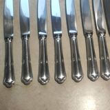 set of 10 silver metal knives