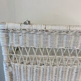 White wicker wall shelf