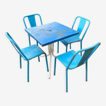 Set 4 bistro tolix chairs & table