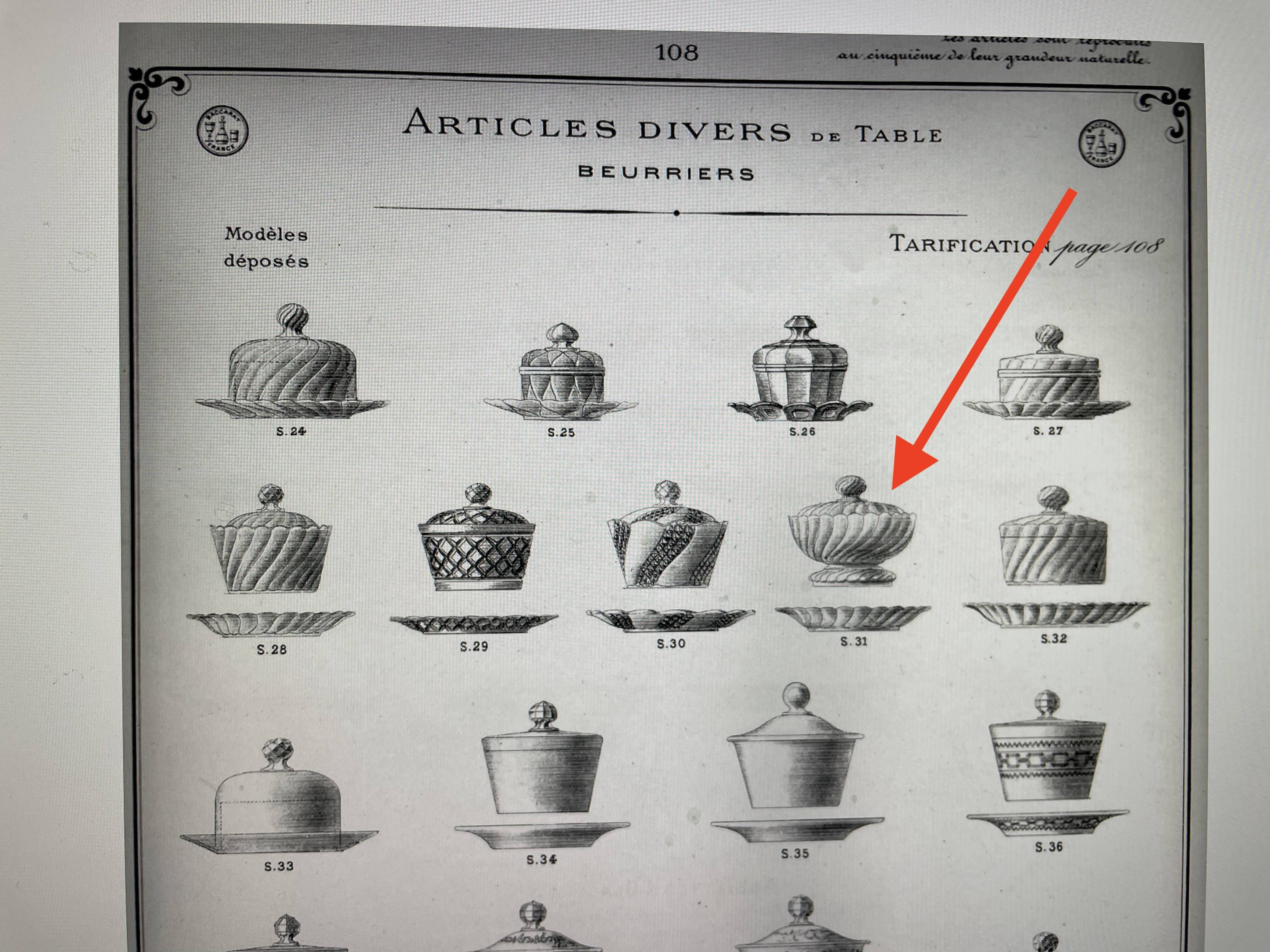 Art Deco - Crystal stamped Baccarat sugar pot
