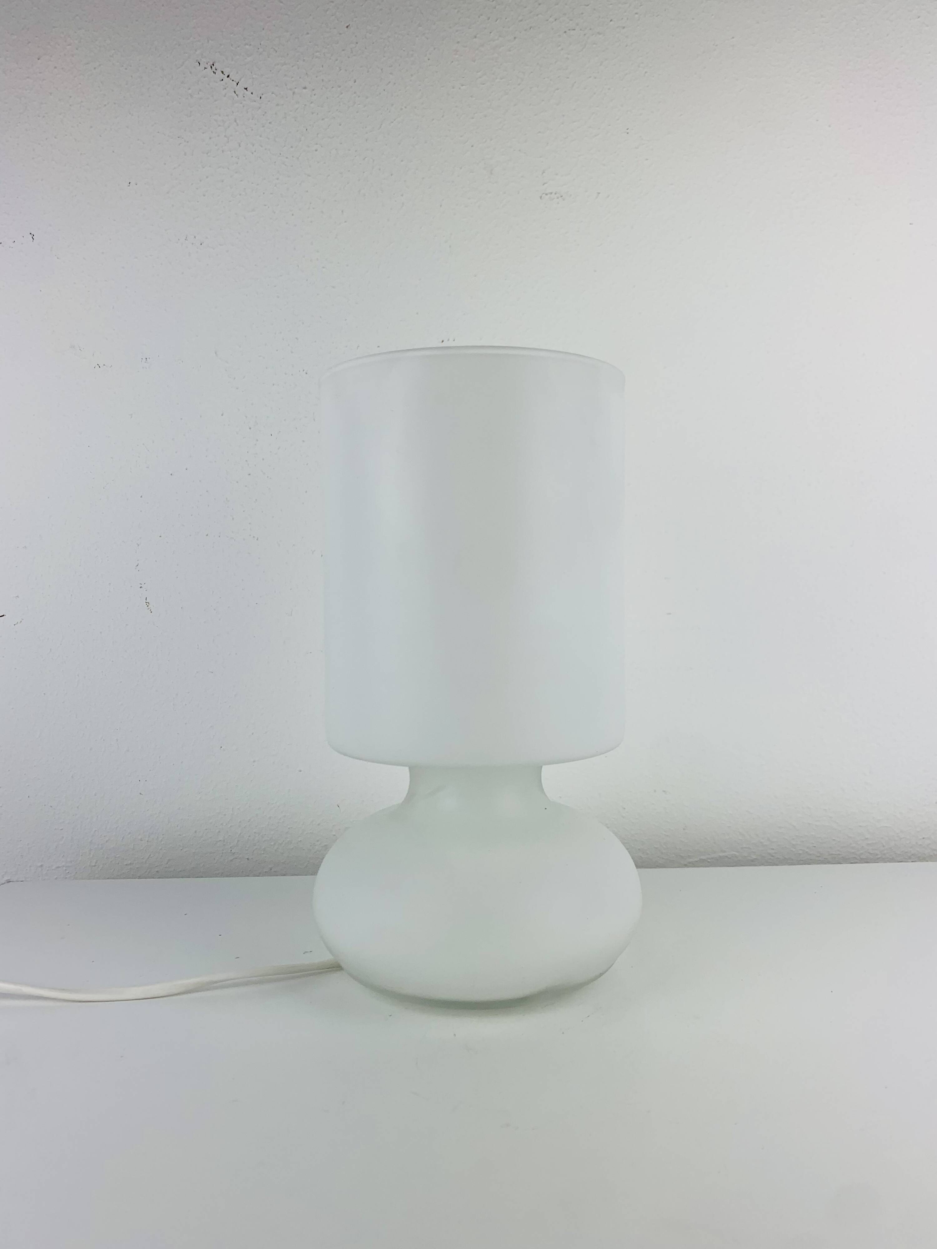 Vintage matte white glass lamp Lykta from Ikea.