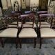 6 chaises anglaises Louis Philippe en acajou et cuir