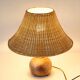 Table lamp – Vintage 60s ceramic and rattan shade