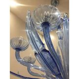 Murano Glass Bluino Italian Leaves Chandelier by Simoeng