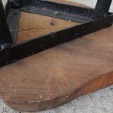 Pair of stools tripod in metal and wood log
