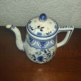 Ancien service à café en Faïence Henriot Quimper à décor floral et élégant bleu
