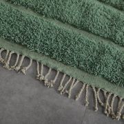Traditional handwoven Berber rug in green, size 1.5/3.5 m.