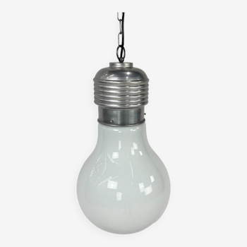 Vintage pendant lamp oversized light bulb by nuova elleluce, 1970