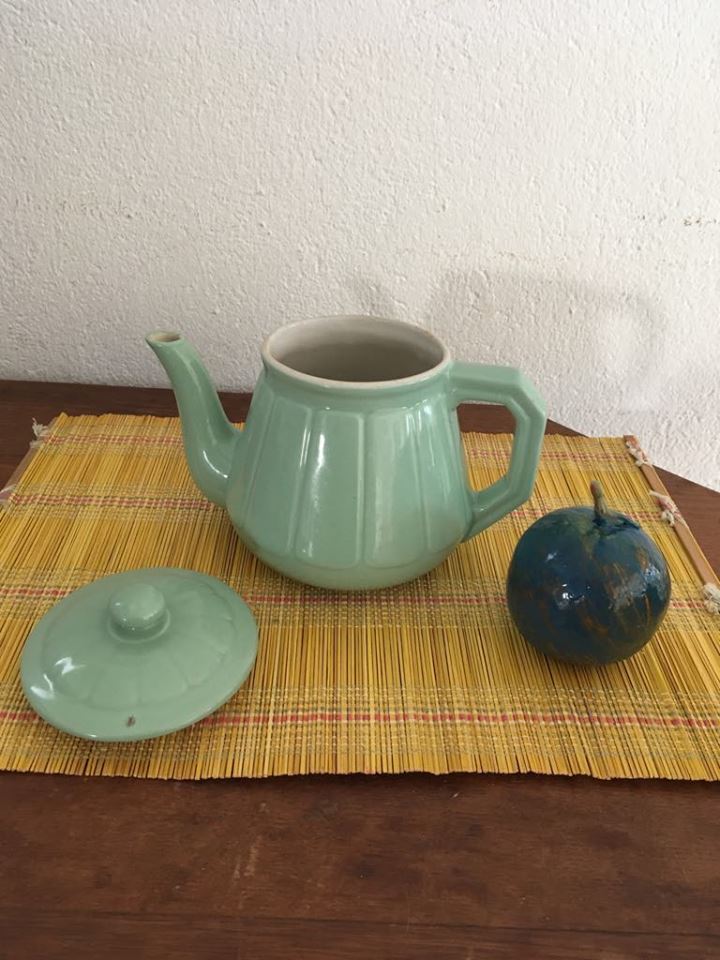 Celadon green old teapot