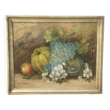Still life from the early 20th century, oil on cardboard signed Lance