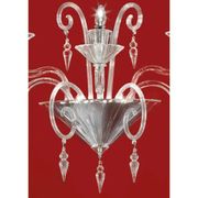 Venetian Imperial Rigadin Murano Glass Wall Sconce in Transparent Glass