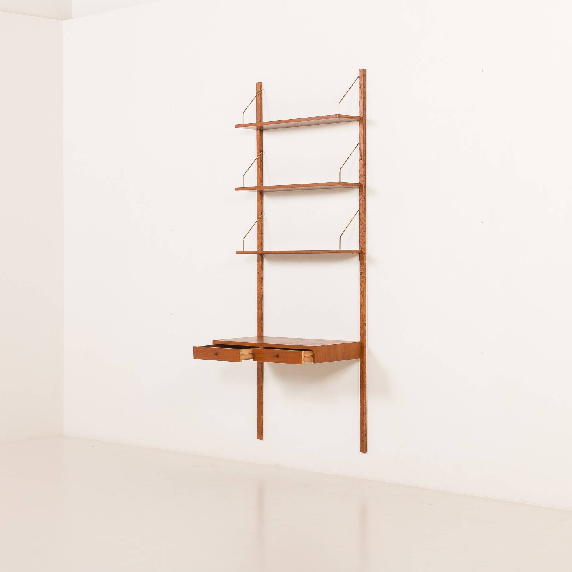 Danish teak shelving unt with a desk in the style of Poul Cadovius, 1960s