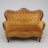 Rococo-Style Sofa & Armchair — Plush Upholstery — 20th Century — Romantic S
