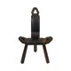 Mid Century Brutalist Tripod Chair Pine Faux Leather Spain