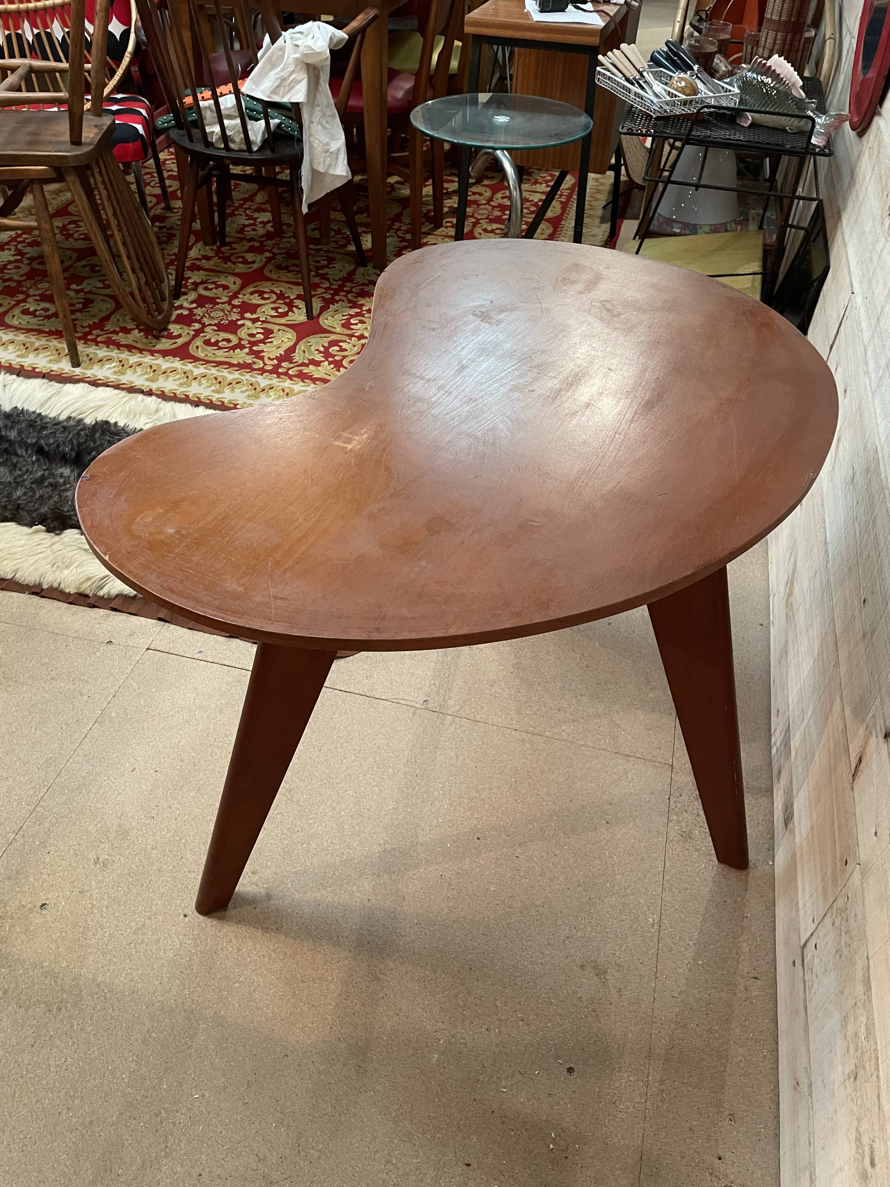 Table basse haricot vintage année 50