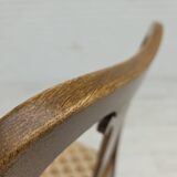 1930s, set of 6 Danish chairs, furniture velour, oak wood, reupholstered.