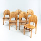 Glostrup Danish pine tulip dining chairs, Niels Koefoed, Denmark 1970s