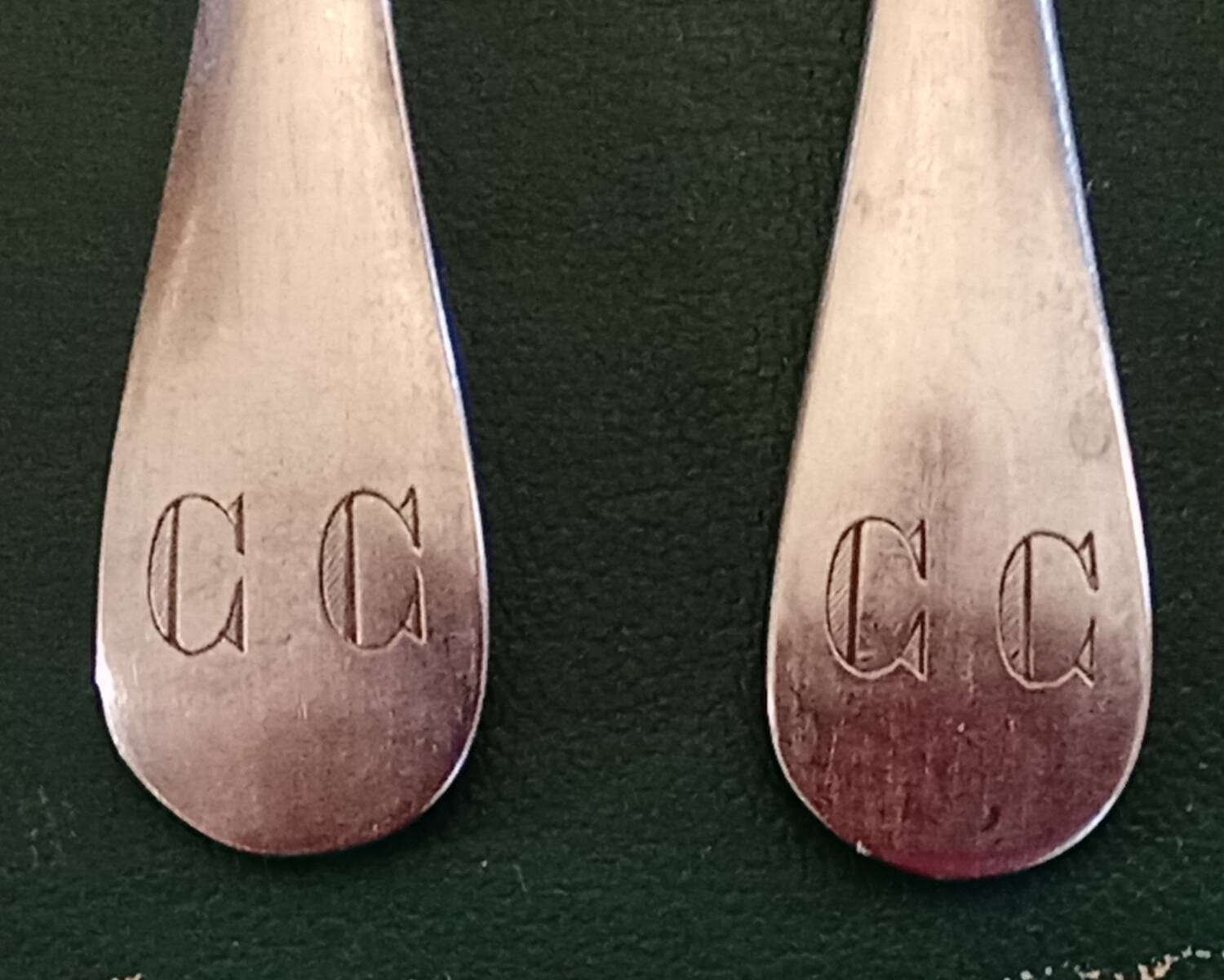 4 old small spoons monogrammed CG Orfèvrerie Christofle