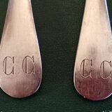 4 old small spoons monogrammed CG Orfèvrerie Christofle