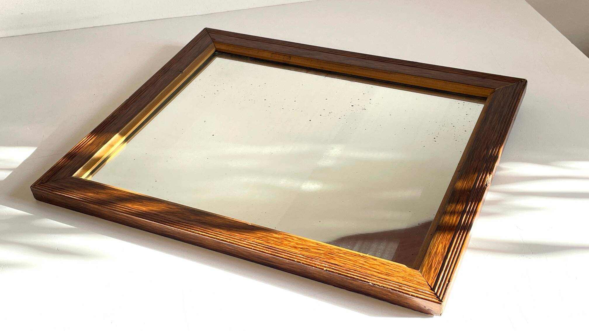 Art deco mirror 1920 wood and silver vintage