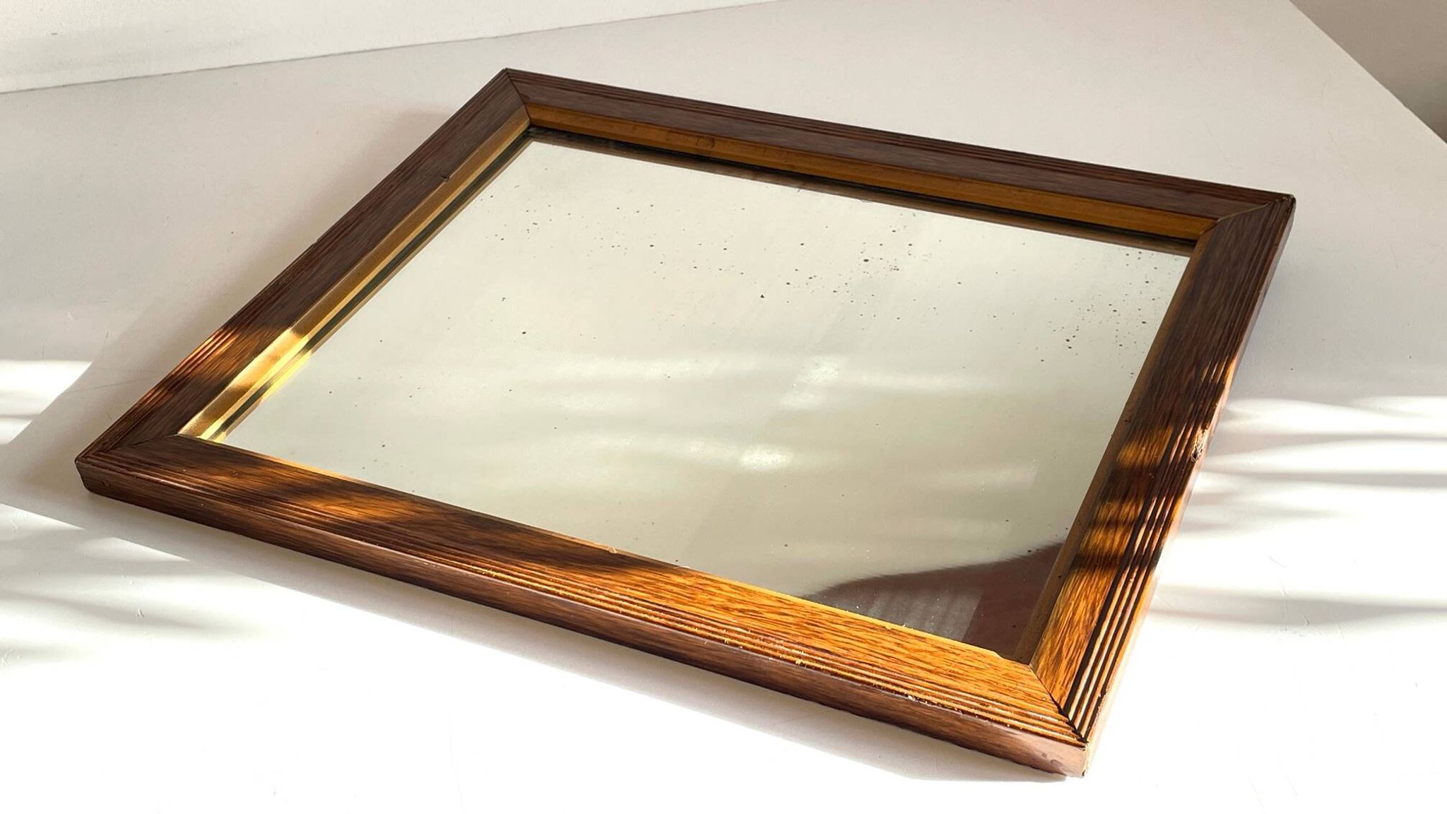 Art deco mirror 1920 wood and silver vintage
