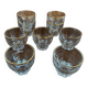 9 verres au liseré doré vintage.