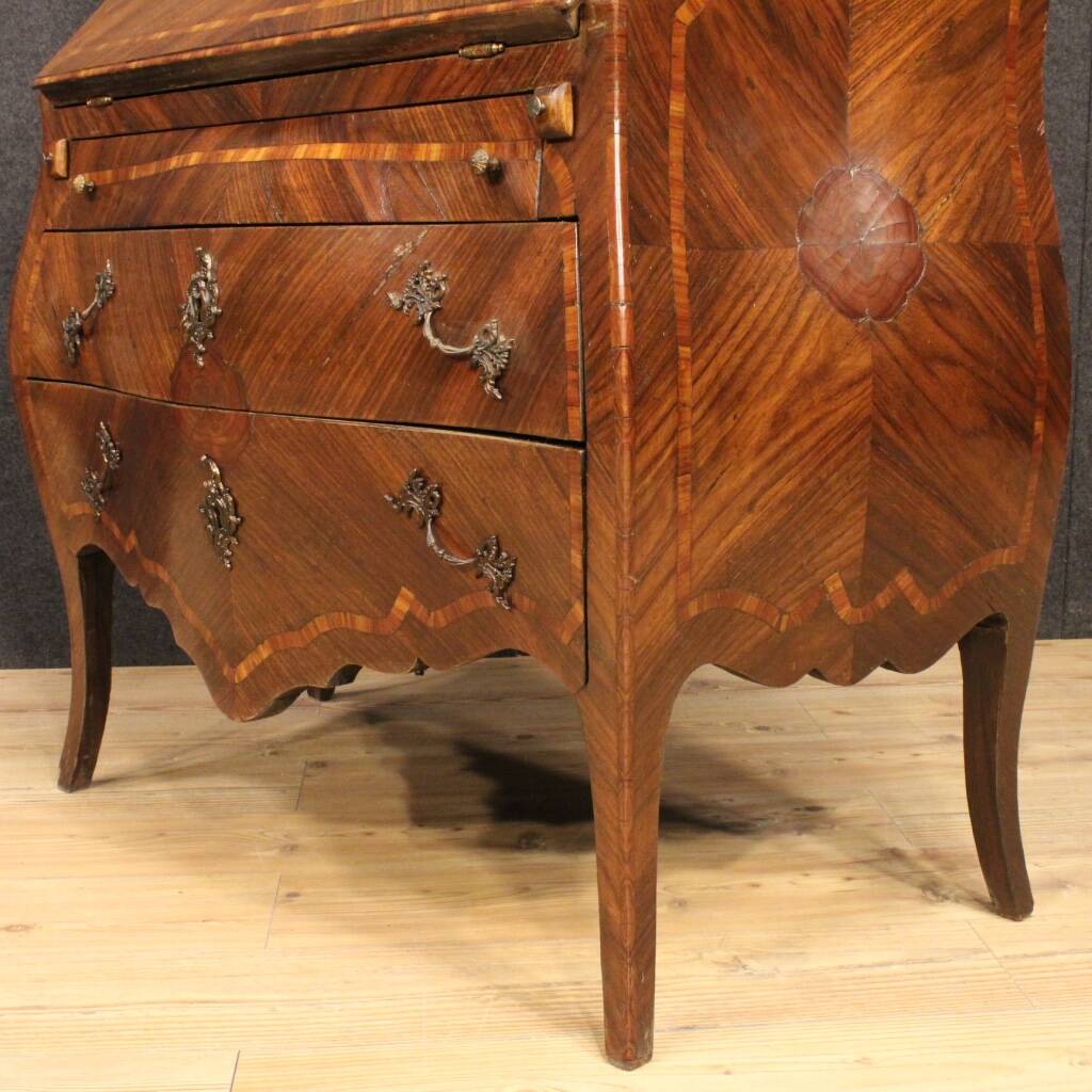 Inlaid wood Genoese trumeau from the 20th century
