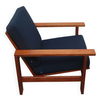 Fauteuil années 1960 en teck Hans Wegner pour Getama