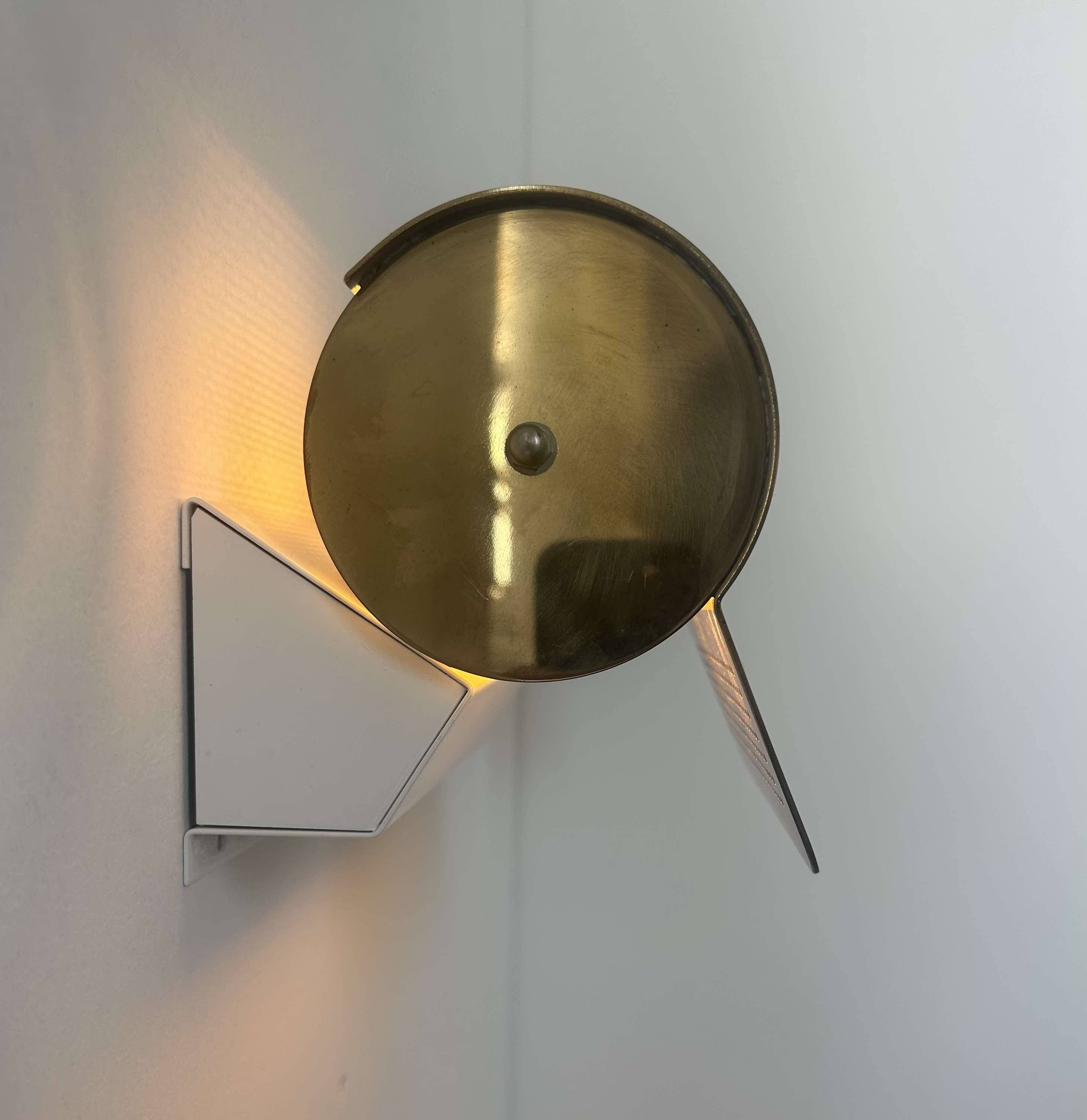 Paire d'appliques vintage orientable, laiton, Suède 1970