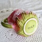 Vintage milk jug in Italian faience majolica.