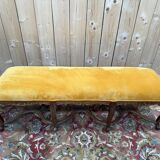 Middle banquette in Régence-Louis XV style – Six cabriole legs – Velvet m