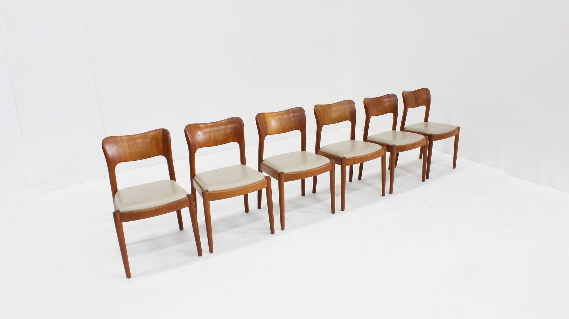 Set of 6 vintage Danish dining chairs by Niels Koefoed, 1960s, teak