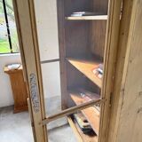 Glass cabinet or display case in pine 1950