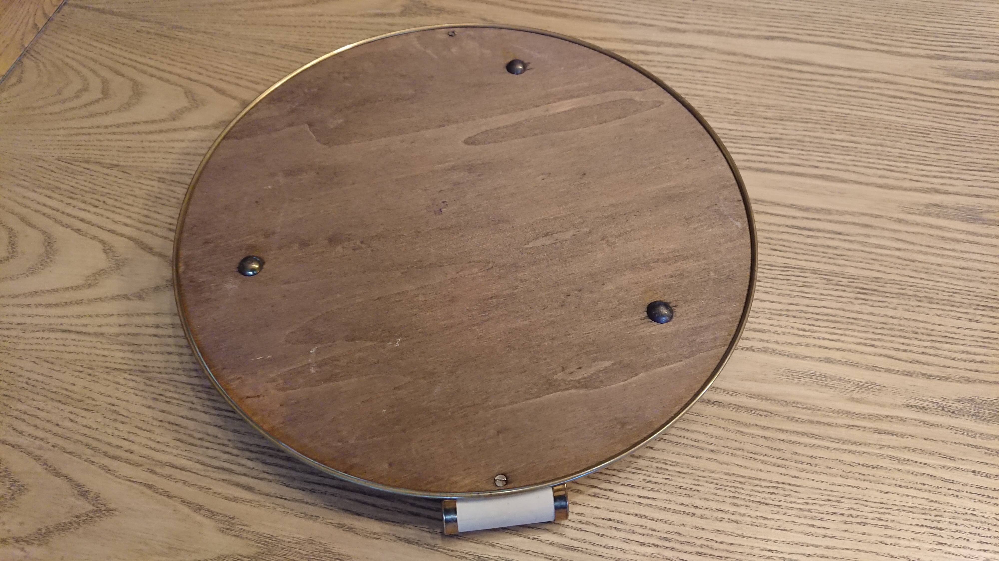 Art deco brass mirror tray