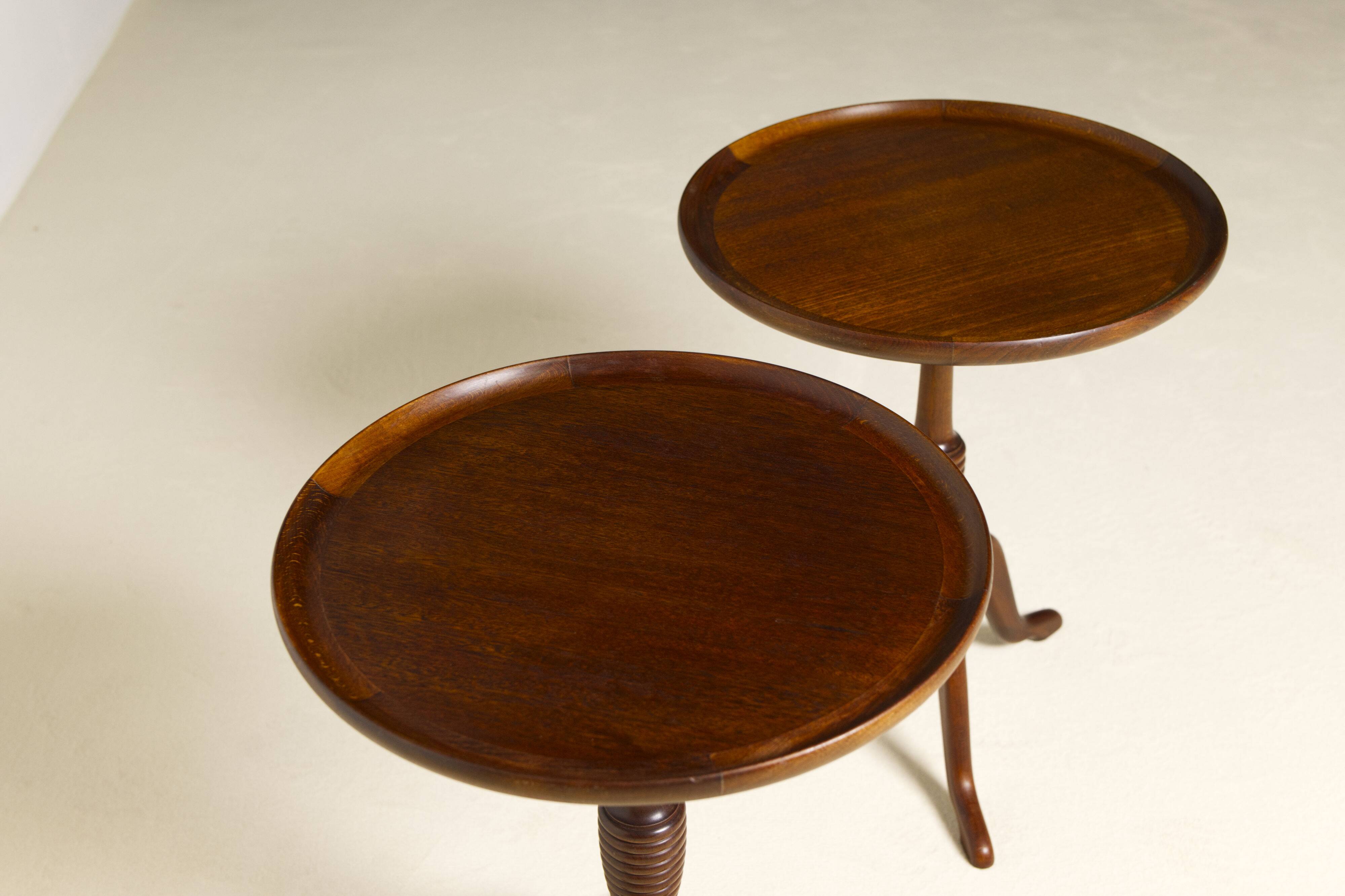 Pair of Mahogany side tables by Anton Kildeberg, Denmark 1960's