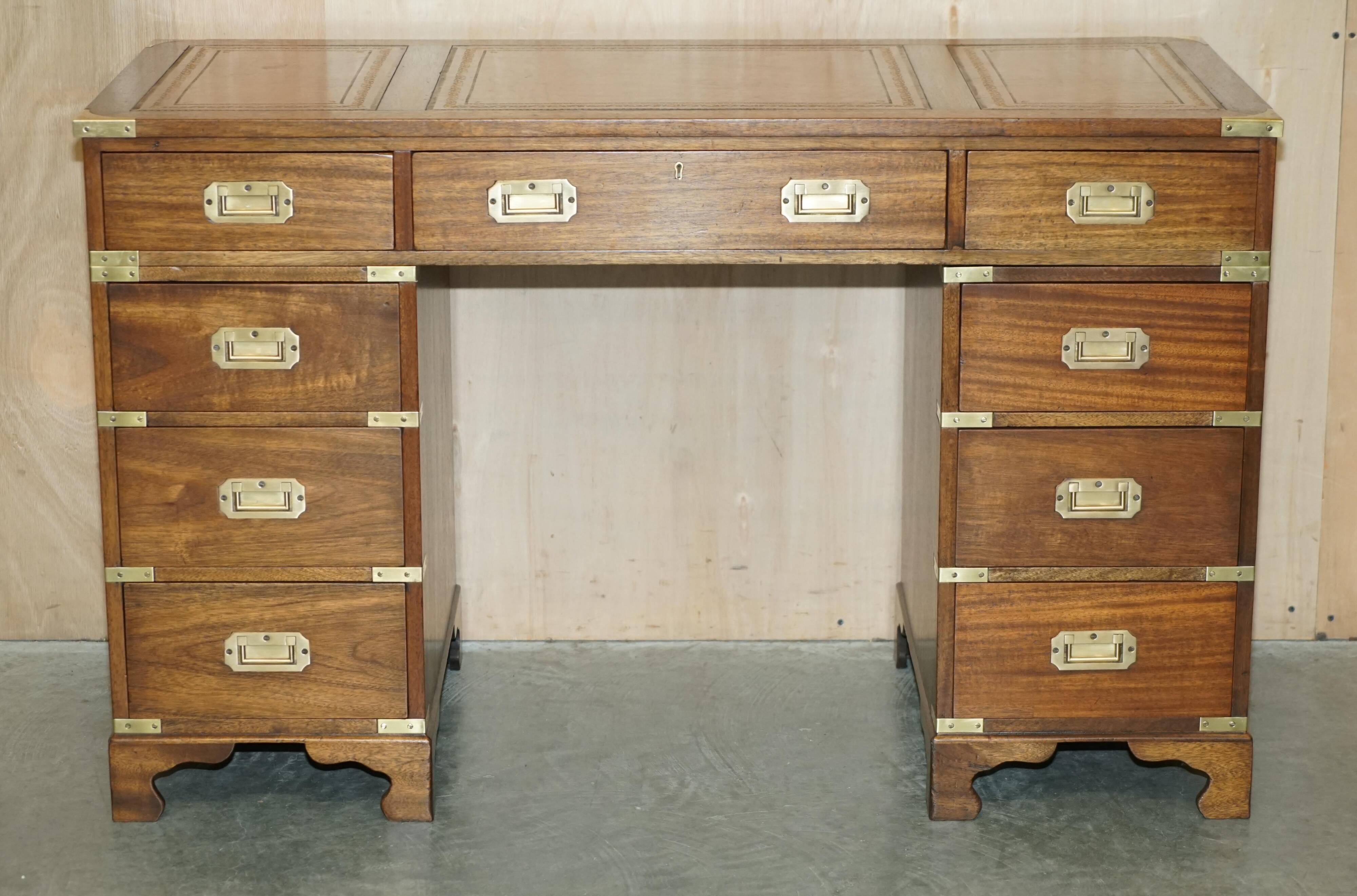 Restored leather military campaign desk Harrods Kennedy