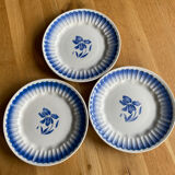 3 assiettes en terre de fer St Amand modèle Marcel