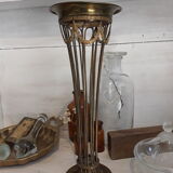 Glass and brass vase