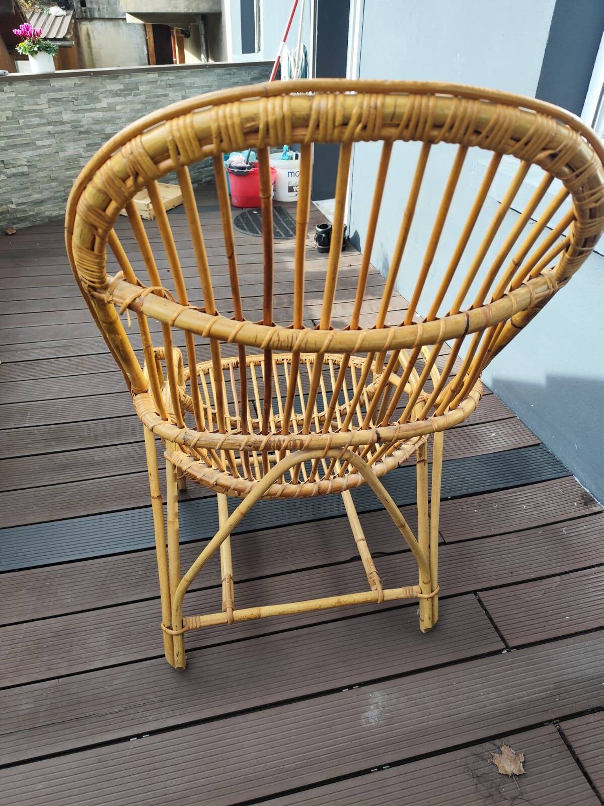 Vintage rattan armchair