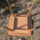 Table d'appoint vintage, plateau damier et pieds compas - Années 50/60