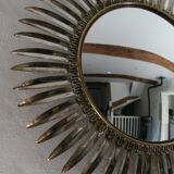 Deknudt convex sun mirror in metal, 70s