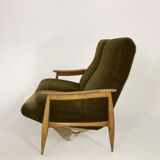 Beautiful wooden and velvet bench