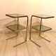 Bedside tables 70s glass and chrome