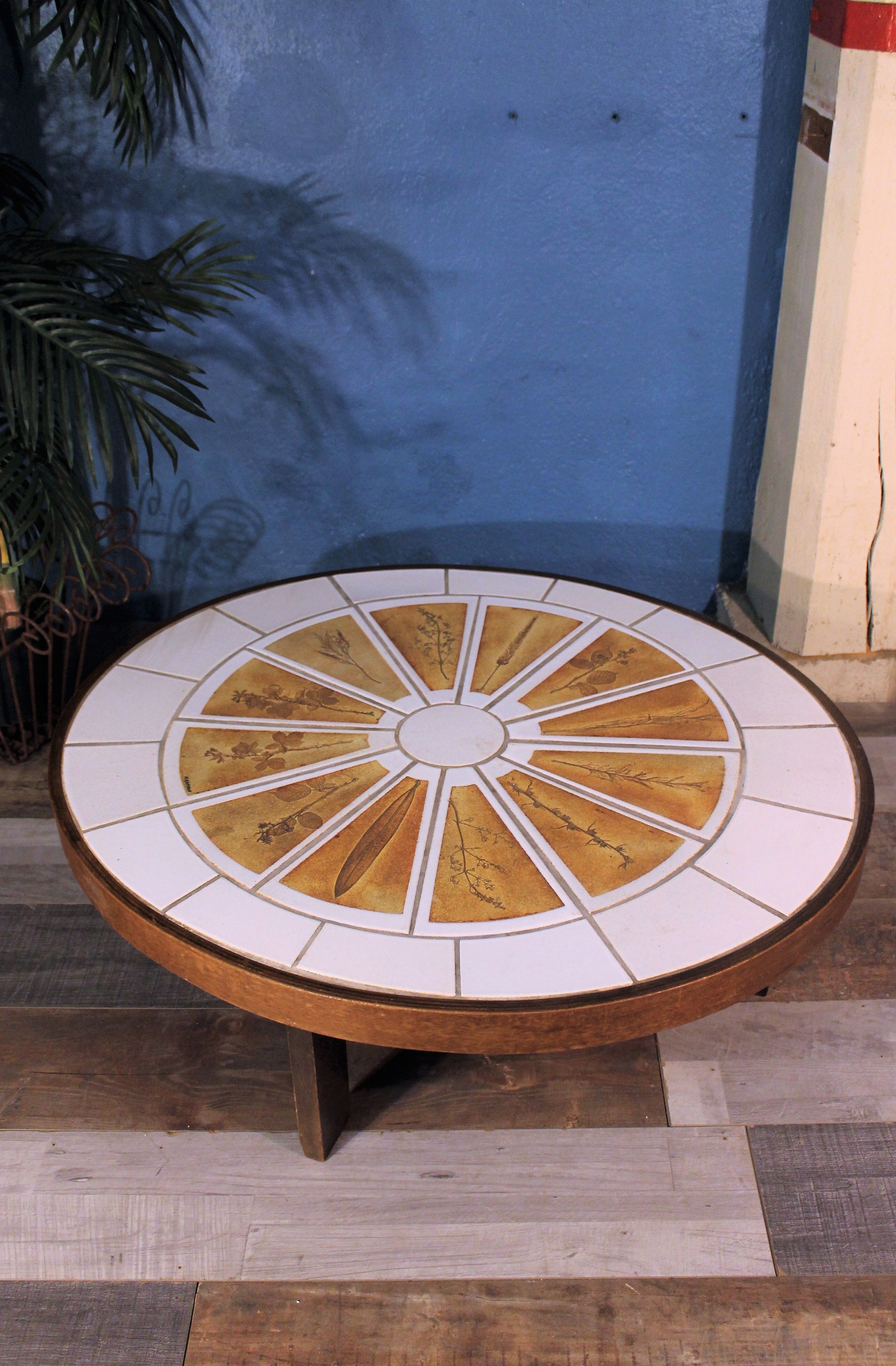 Coffee table "Herbarium" by Roger Capron 1960s