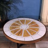 Coffee table "Herbarium" by Roger Capron 1960s